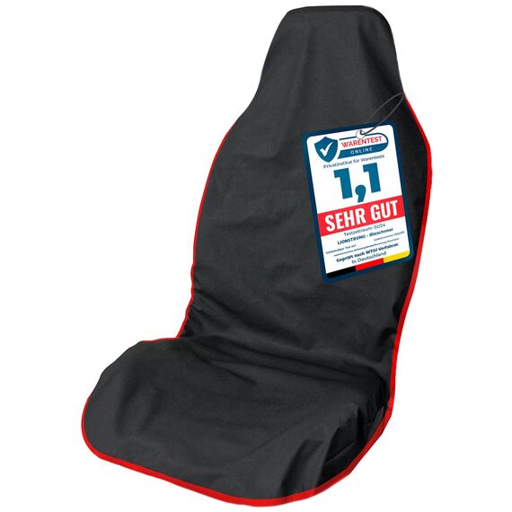 LIONSTRONG® Autositzschoner Vordersitz universell kompatibel [WASSERDICHT] - Autositzbezüge Vordersitze - Sitzschoner Sitzbezüge Auto - Autositz Sitzschutz - Werkstattschoner - Polyester Rot