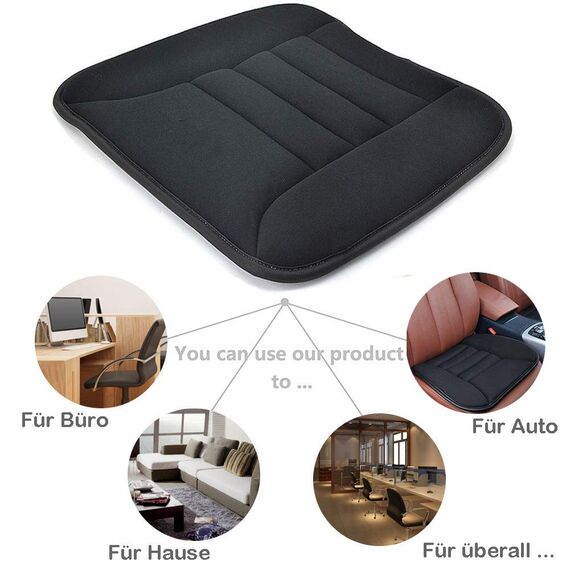 Big Ant Sitzkissen Auto TÜV-geprüfte Orthopädisches Autositzkissen Fahrersitz - Memory Foam Sitzauflage EXTRA DÜNN & ATMUNGSAKTIV Keilkissen Auto, Bürostuhl, PC-Stuhl - rutschfest, 50x40cm (1 Stück)