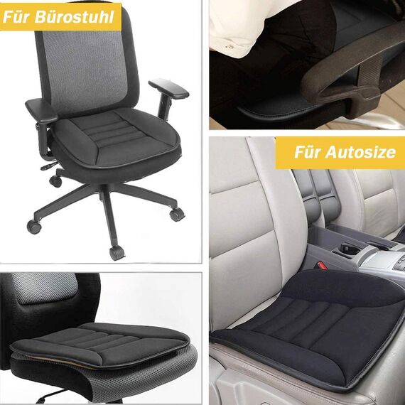 Big Ant Sitzkissen Auto TÜV-geprüfte Orthopädisches Autositzkissen Fahrersitz - Memory Foam Sitzauflage EXTRA DÜNN & ATMUNGSAKTIV Keilkissen Auto, Bürostuhl, PC-Stuhl - rutschfest, 50x40cm (1 Stück)