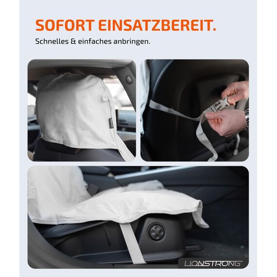 LIONSTRONG® Autositzschoner Vordersitz universell kompatibel - Saugfähige Autositzbezüge Vordersitze - Sitzschoner Sitzbezüge Auto - Autositz Sitzschutz - Werkstattschoner - Microfleece