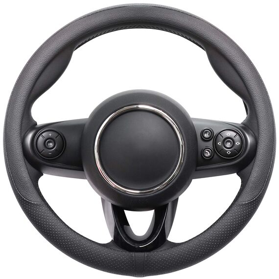 COFIT Lenkradbezug Auto Universal LenkradhüLle Anti-Rutsch Lenkrad üBerzug Mikrofaser Leder Lenkradschutz S 35.5-36cm Schwarz