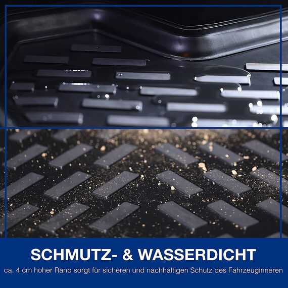 ELMASLINE 3D Gummimatten & Kofferraumwanne Set für VW T-ROC 2017-2025 unterer Ladeboden | Antirutsch mit hohem 5cm Rand | Passt Nicht in Cabrio!!