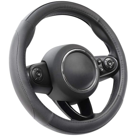 COFIT Anti-Rutsch Lenkradbezug Auto Lenkrad üBerzug Lenkradhülle Universal Mikrofaser Leder Autolenkradbezug Autozubehör S 35.5-36cm Schwarz