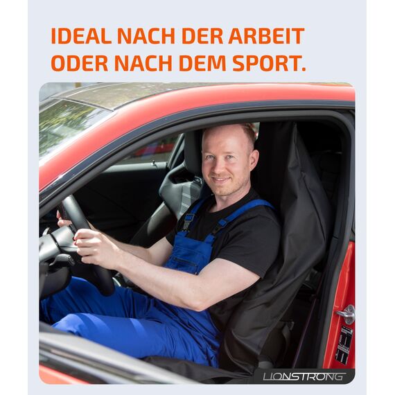 LIONSTRONG® Autositzschoner Vordersitz universell kompatibel [WASSERDICHT] - Autositzbezüge Vordersitze - Sitzschoner Sitzbezüge Auto - Autositz Sitzschutz - Werkstattschoner - Sportsitze 2 Stück