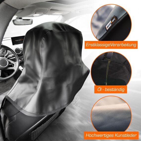 Upgrade4cars 2 x wasserdichter Autositzschoner für Vordersitze aus Kunstleder | Fahrersitz Schonbezug für Arbeit, Sport usw. | Autositz-Auflage Universal | Auto-Sitzbezug vorne