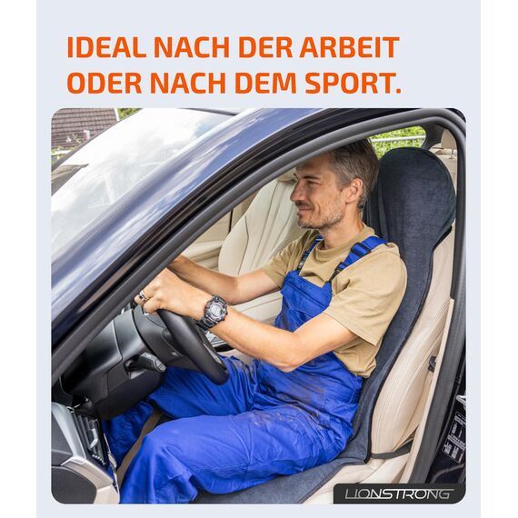 LIONSTRONG® Autositzschoner Vordersitz universell kompatibel [WASSERDICHT] - Autositzbezüge Vordersitze - Sitzschoner Sitzbezüge Auto - Autositz Sitzschutz - Werkstattschoner - Microfaser 2 Stück