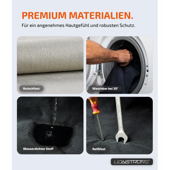 LIONSTRONG® Autositzschoner Vordersitz universell kompatibel [WASSERDICHT] - Autositzbezüge Vordersitze - Sitzschoner Sitzbezüge Auto - Autositz Sitzschutz - Werkstattschoner - Microfaser