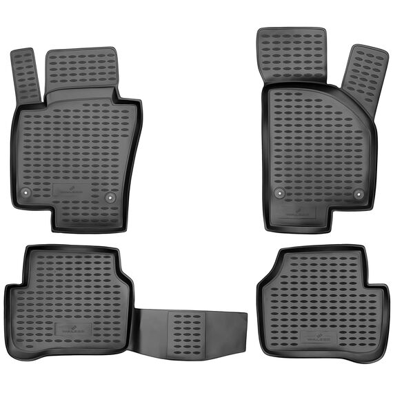WALSER XTR Gummi Fussmatten Auto für VW Passat/Passat Variant 2010-2015, Passat Alltrack 2012-2014, 100% passgenaue Auto Fußmatten, robuste Universal Fußmatte Auto, Gummimatten Auto
