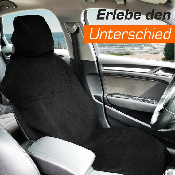 Upgrade4cars Frottee Autositzschoner für Vordersitze | Fahrersitz Schonbezug aus Baumwolle | Handtuch Autositzauflage für Sport, Arbeit, Sommer & Winter