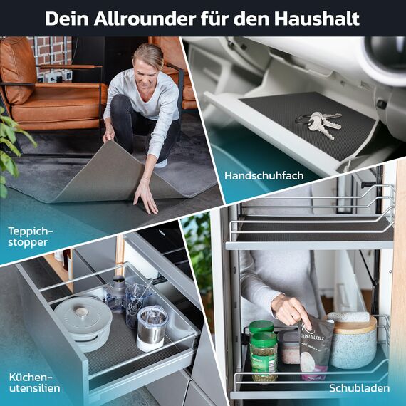 Universal Antirutschmatte 60x90 cm - rutschfeste Gummimatte zuschneidbar und abwaschbar - Ideal als Auto Kofferraummatte, Teppich Unterlage, Schubladen Matte, Kofferraum Schutzmatte