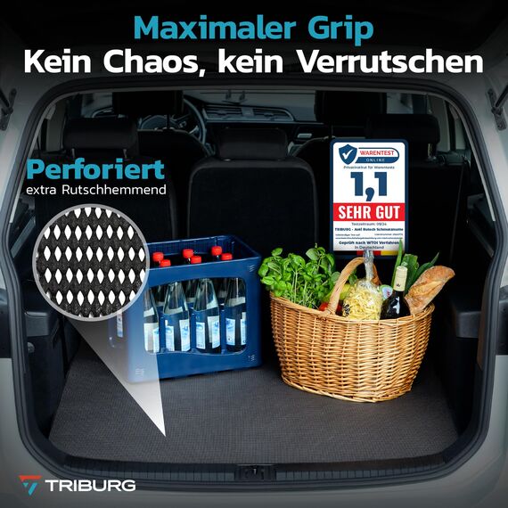 Universal Antirutschmatte 120x180 cm - rutschfeste Gummimatte zuschneidbar und abwaschbar - Ideal als Auto Kofferraummatte, Teppich Unterlage, Schubladen Matte, Kofferraum Schutzmatte