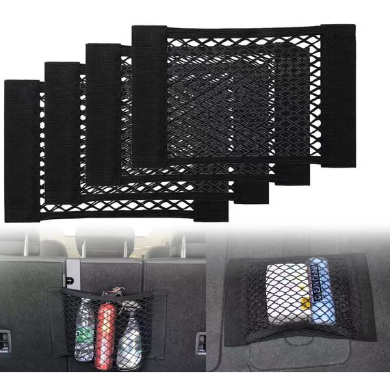 EINESIN Kofferraum Netztasche Auto Gepäcknetz, Universal Kofferraumnetz Schutznetz Elastisch Kofferraum Aufbewahrung Netz Mit Klettverschluss für Auto/SUV Kofferraum Gepäcknetz