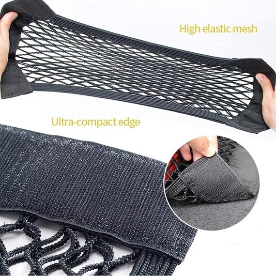 EINESIN Kofferraum Netztasche Auto Gepäcknetz, Universal Kofferraumnetz Schutznetz Elastisch Kofferraum Aufbewahrung Netz Mit Klettverschluss für Auto/SUV Kofferraum Gepäcknetz