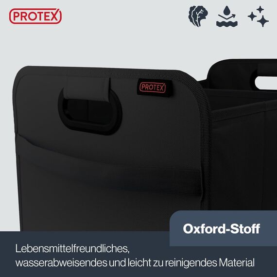 PROTEX Kofferraum Organizer [Testsieger 2025] 44L Auto Kofferraumtasche | Organizer Auto | Faltbare, stabile und wasserdichte Kofferraumtasche (schwarz)
