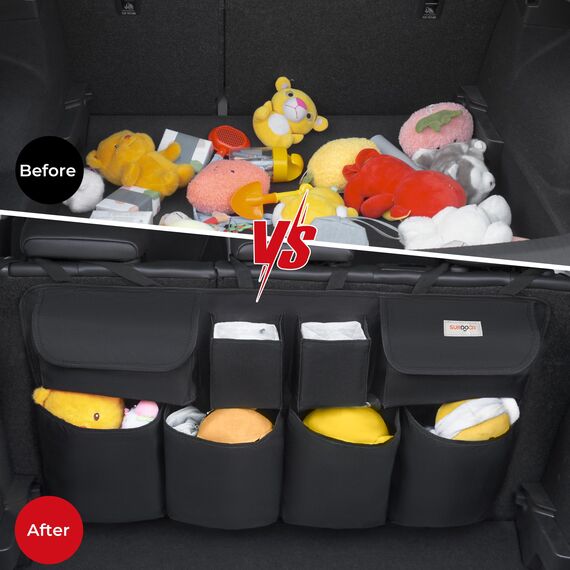 SURDOCA Kofferraum Organizer Upgrade-Version, Organizer Auto mit 8 GroÃŸe, Kofferraum Organizer Klett, kofferraumtasche, Auto Zubehör Innenraum