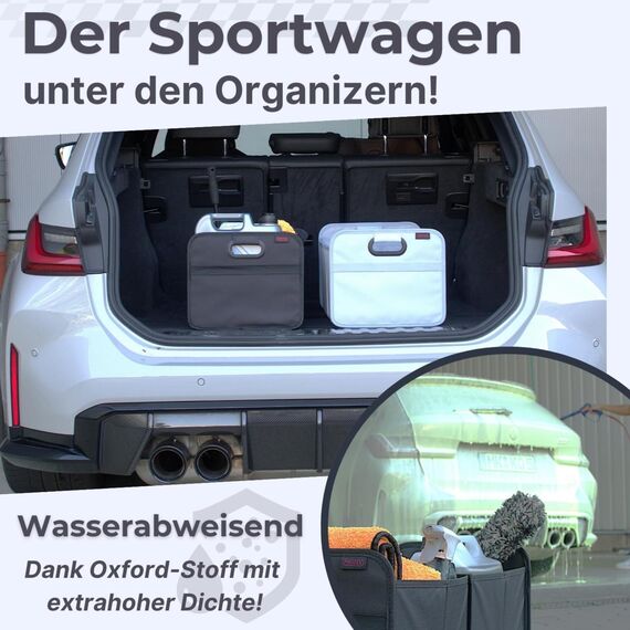 PROTEX Kofferraum Organizer [Testsieger 2025] 44L Auto Kofferraumtasche | Organizer Auto | Faltbare, stabile und wasserdichte Kofferraumtasche (schwarz)