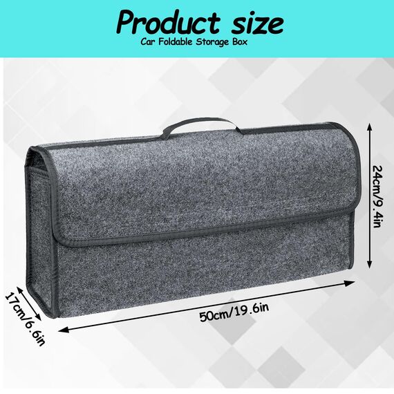 VBGURR 1Stück Kofferraum Organizer, Auto Kofferraum Organizer, Filz Auto box kofferraumtasche Toolbag - Geeignet für alle Fahrzeuge (Grau)