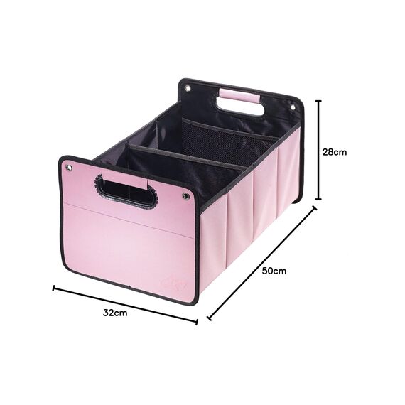 CB Präsentwerbung GmbH CBag rosa - Kofferraumtasche aus Polyester mit stabilem Boden - Klappbox Kofferraumbox Faltbox Organizer Autobox Tasche Auto Kofferraum Zubehör (rosa)