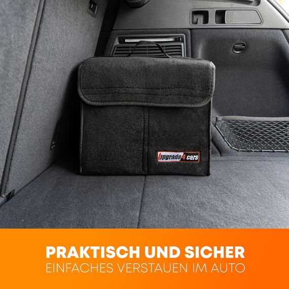 Upgrade4cars Auto Kofferraumtasche aus Filz mit Klett Fixierung Kfz Kofferraum Organizer Tasche für Werkzeug & Autopflege Autozubehör Innenraum Gadget Geschenke für Frauen Männer