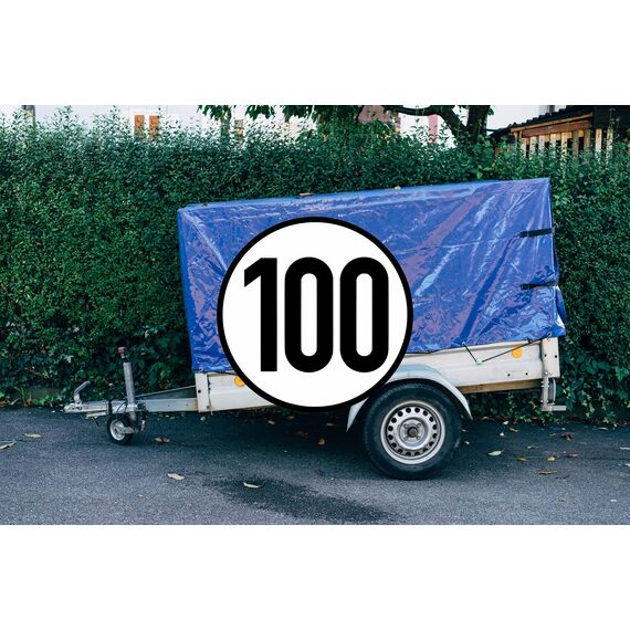 tradercat Auto Aufkleber Anhänger Wohnmobil LKW Bus 100 km/h kmh Geschwindigkeit - 20cmx20cm - für alle Oberflächen, Heckklappe, Kofferraum - Digitaldruck(1)