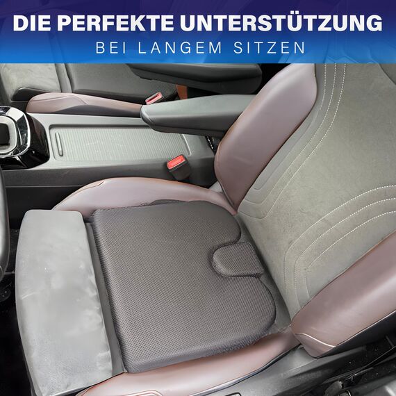 Healthfix® Auto-Keilkissen – ergonomisches orthopädisches Sitzkissen fürs Auto, rutschfest & waschbar – Memory-Foam, Härtegrad - Fest (85–135 kg)