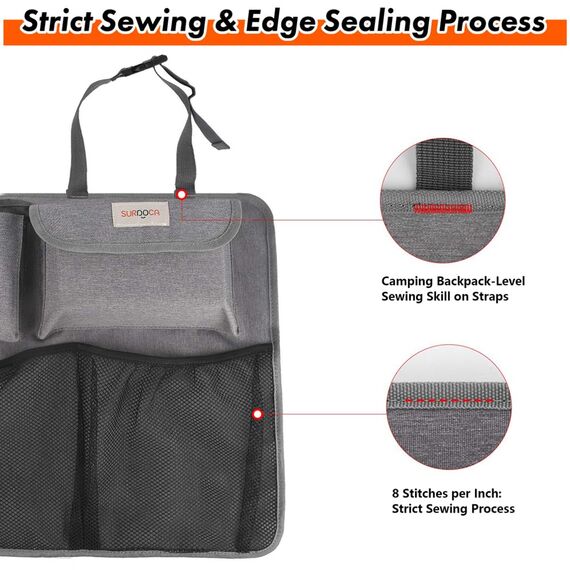 SURDOCA Auto Kofferraum Organizer für SUV, [7 Mal AKTUALISIERT] Auto Kofferraumtasche, Autozubehör Innenraum, Platzsparexperte, Grau XL