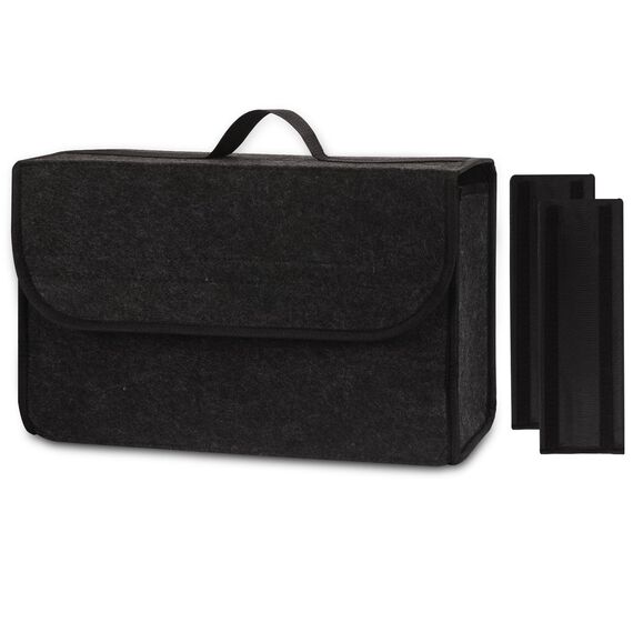 Einesin Auto Organizer Toolbag, Kofferraum Organizer aus Filz mit Klett Fixierung, Auto Zubehör für Werkzeug & Autopflege, Auto Organizer Kofferraum, Kofferraumtasche (40x15x25cm-Upgraded)