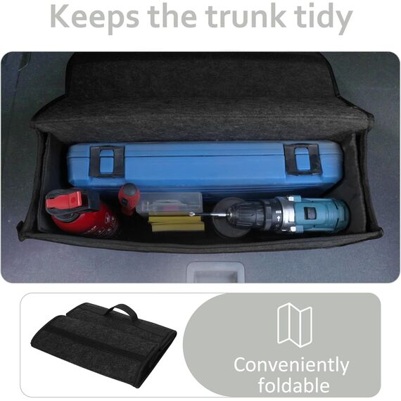 Einesin Upgraded Kofferraumtasche Toolbag mit verstärkten Seitenwänden, Nadelfilz Kofferraum-Organizer, Autotasche, Aufbewahrungstasche, Kofferraum-Toolbag (40 x15 x25CM-2PCS-Upgraded)