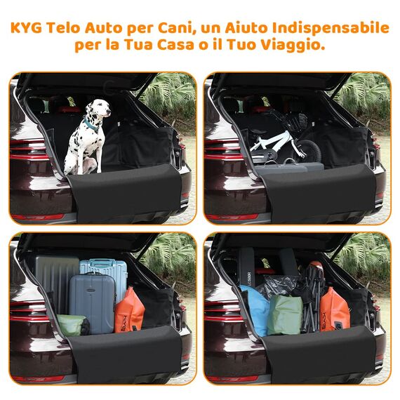 KYG Abdeckplane für Kofferraum Auto Futter für Haustiere copribaule Wasserdicht Sitzbezug Universal hinten mit Seitenschutz Abdeckung Robuste Mehrzweck-Matte Schwarz