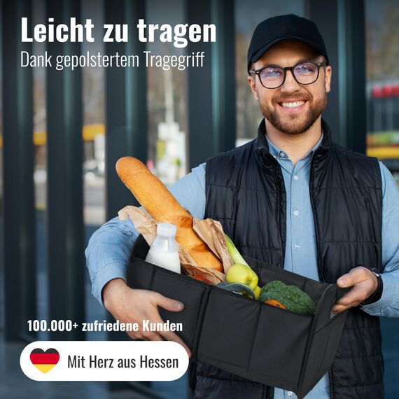 achilles Auto Kofferraum Organizer – Kofferraumtasche faltbar und viel Stauraum – Geräumige & Pflegeleichte Faltbox – Auto Zubehör Innenraum Organizer – Stabiler Boden & Tragegriff