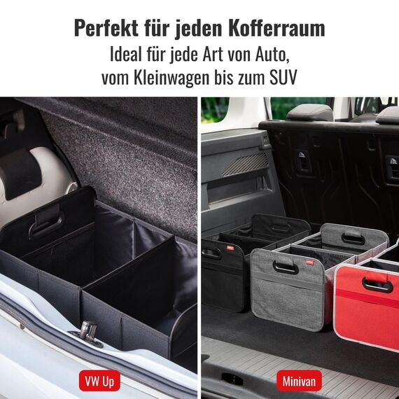 achilles Auto Kofferraum Organizer XL – Kofferraumtasche XL mit viel Stauraum – Geräumige & Pflegeleichte Faltbox – Auto Zubehör Innenraum Organizer – Stabiler Boden & Tragegriff – Rot