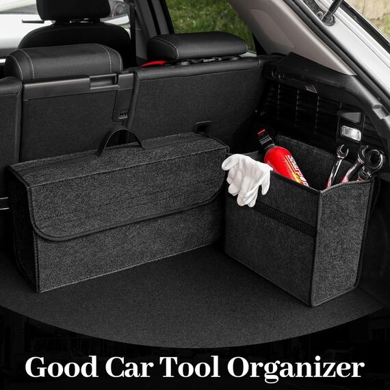Einesin Upgraded Kofferraumtasche Toolbag mit verstärkten Seitenwänden, Nadelfilz Kofferraum-Organizer, Autotasche, Aufbewahrungstasche, Kofferraum-Toolbag (40 x15 x25CM-2PCS-Upgraded)
