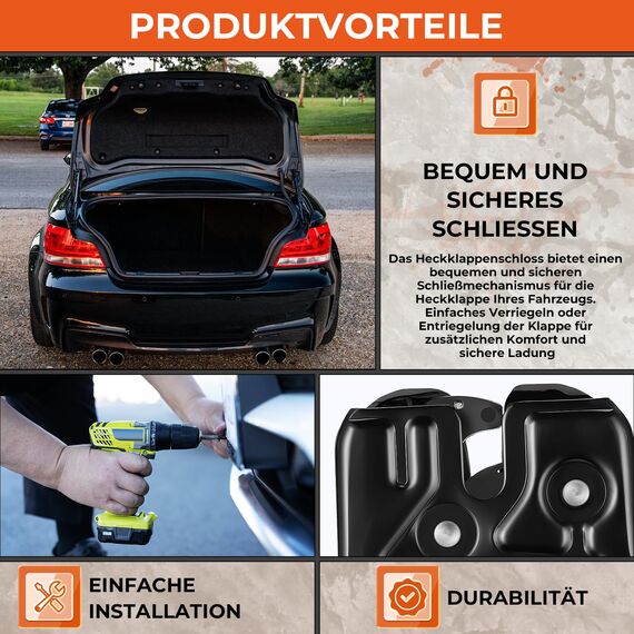 GEAREVER Heckklappenschloss Kofferraum Türschloss Verriegelung für BMW 1er F20 F21 I3 51247248075 7248075