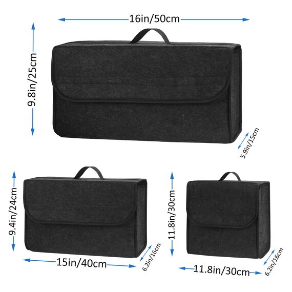Einesin Upgraded Kofferraumtasche Toolbag mit verstärkten Seitenwänden, Nadelfilz Kofferraum-Organizer, Autotasche, Aufbewahrungstasche, Kofferraum-Toolbag (30x15x30cm-Upgraded)