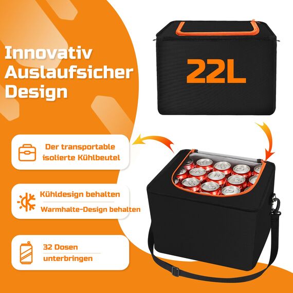 Einesin Extra Großer 88L Kofferraum Organizer und 22L Kühltasche, mit 7 Fächern, auto aufbewahrungsbox, Zusammenklappbarer Auto Organizer Kofferraum mit Fächern und Klappbarer Deckel
