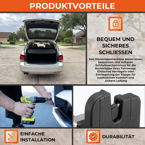 GEAREVER Heckklappenschloss Türschloss Verriegelung Kofferraumschloss für VW GOLF 5 6 GTI Passat NEW POLO TIGUAN Seat Leon ALTEA IBIZA Skoda 6RD827505A 5ND827505 5KD827505