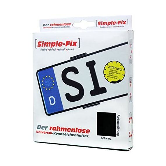 Simple FIX Kennzeichenhalter Rahmenlos für Zwei DE Auto Nummernschilder STVZO