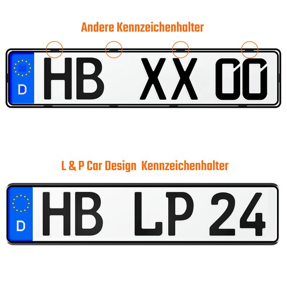 Kennzeichenhalter Rahmenlos Keine sichtbaren Befestigungspunkte Nummernschildhalterung Auto schwarz Kennzeichenhalterung Nummernschildhalter Kfz Kennzeichen Halterung 2 Stück