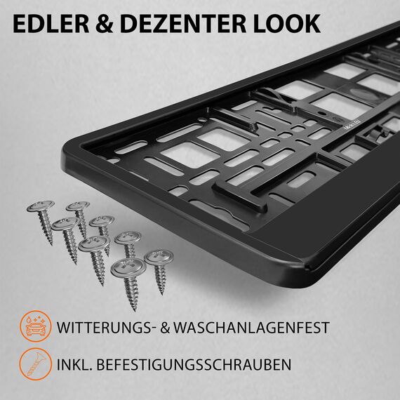 L & P Car Design L&P A162 2 x Kennzeichenhalter in schwarz Nummernschild Kennzeichenhalterung