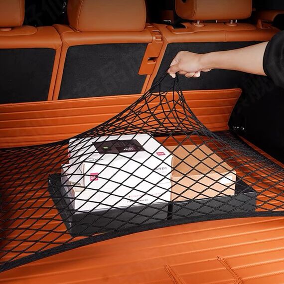 OMJMYY Kofferraumnetz Gepäcknetz Auto 80x60cm Erstreckt Sich auf 200x110cm Kofferraum Netz Aufbewahrung Netz für Kofferraum Autodach mit 4 ABS Haken für die Meisten Autos