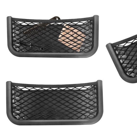 Kofferraum Netztasche Auto Aufbewahrungsnetz Gepäcknetz - Universelles Selbstklebendes Autonetz mit Gummiband für Mobiltelefone, Führerschein, Kleinteile und Ablage an der Sonnenblende (1 Stück)