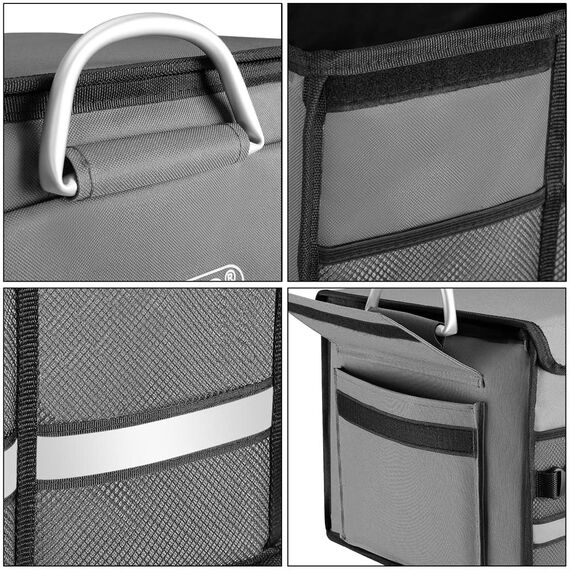 MONZANA® Kofferraum Organizer Deckel 68L Trennwände Wasserdicht Faltbar Verstärkte Wände rutschfest Kofferraumtasche Kofferraumbox Autotasche Grau