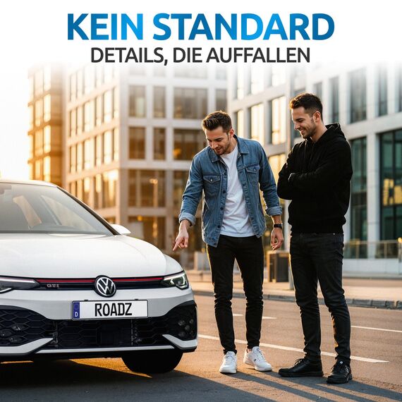 ROADZ® Kennzeichenhalter Rahmenlos - [unsichtbar & legal] - Sicherung für bombenfesten Halt - Set für 2 Kennzeichen - werbefrei - Nummernschildhalter - rahmenlose Kennzeichenhalter Auto