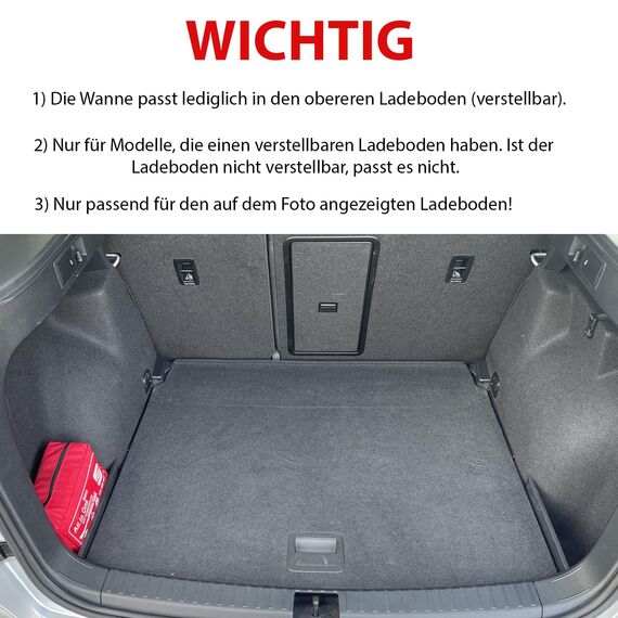 ELMASLINE 3D Gummimatten & Kofferraumwanne Set für Seat/Cupra Ateca (2017-2025) Oberer Ladeboden | Zubehör Fußmatten Kofferraummatte Kofferraum