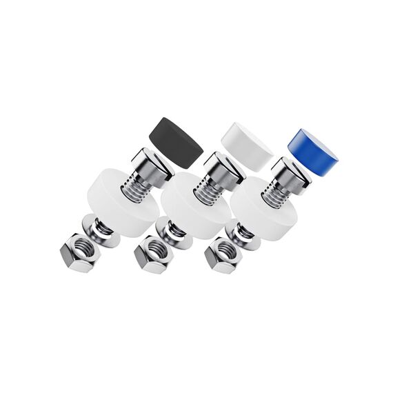 L & P Car Design A0023-1 Kennzeichen Schrauben Kennzeichenbefestigung 4er Set M5 x 20mm DIN 84 mit Abdeckkappen Befestigung für KFZ Nummernschild