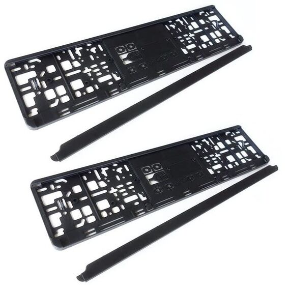 2x Universal Kennzeichenhalter Nummernschildhalter Schwarz Made in Germany