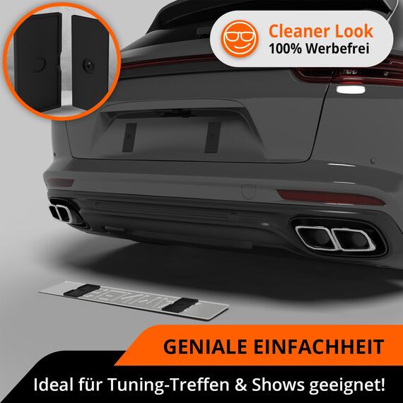 GENMAG® 2X Magnet Kennzeichenhalter Rahmenlos [Extra-Stark & Universal] Rahmenlose Kennzeichenhalter Magnete für Deutschland & Österreich | Magnetische Wechselkennzeichenhalter | Kennzeichen Magnet