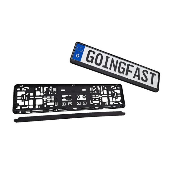 2x Universal Kennzeichenhalter Nummernschildhalter Schwarz Made in Germany