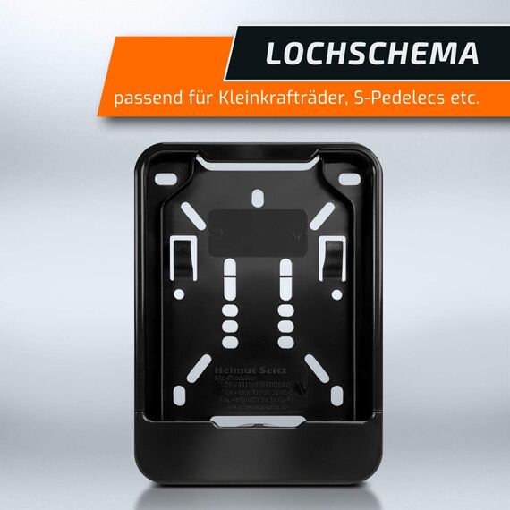 Kennzeichenhalter für Versicherungskennzeichen | 135 x 110 mm | Mofa | Roller | E-Scooter | S-Pedelec | E-Bike | Moped | Leichkraftrad | 50 CCM