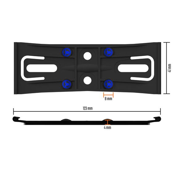 2 Kennzeichenhalter Österreich Rahmenlos schwarz flach 4mm für Kennzeichentafeln 520x120mm unsichtbar Kennzeichenträger für Österreich Dänemark Slowenien